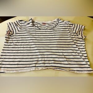 Vineyard Vines Shirt Womens Plus XL White Blue Striped Surftee Short Sleeve Top